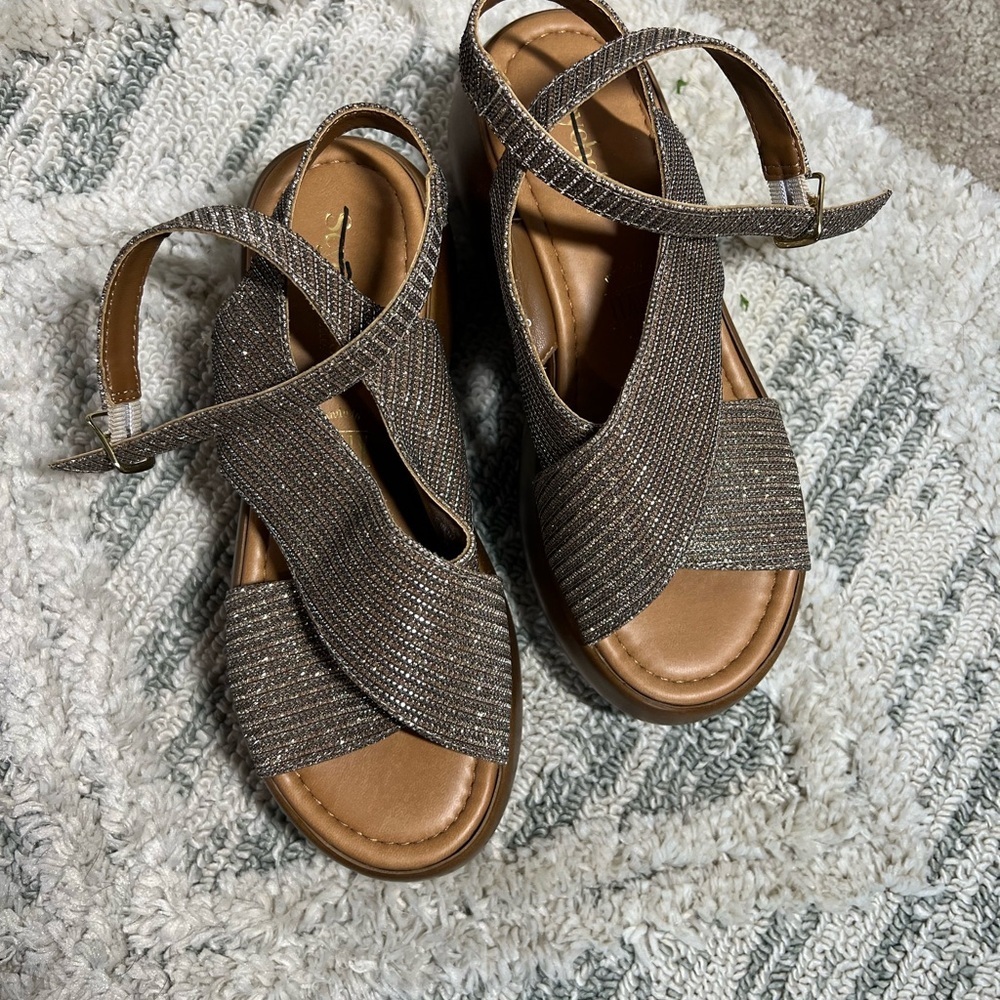 Seychelles Brown Textured Slingback Sandals